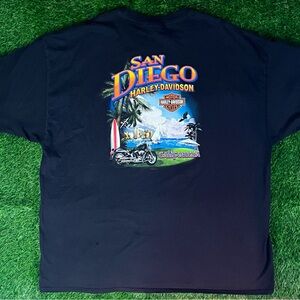VTG Y2K 2009 Harley Davidson San Diego California Biker Beach T-Shirt 3XL